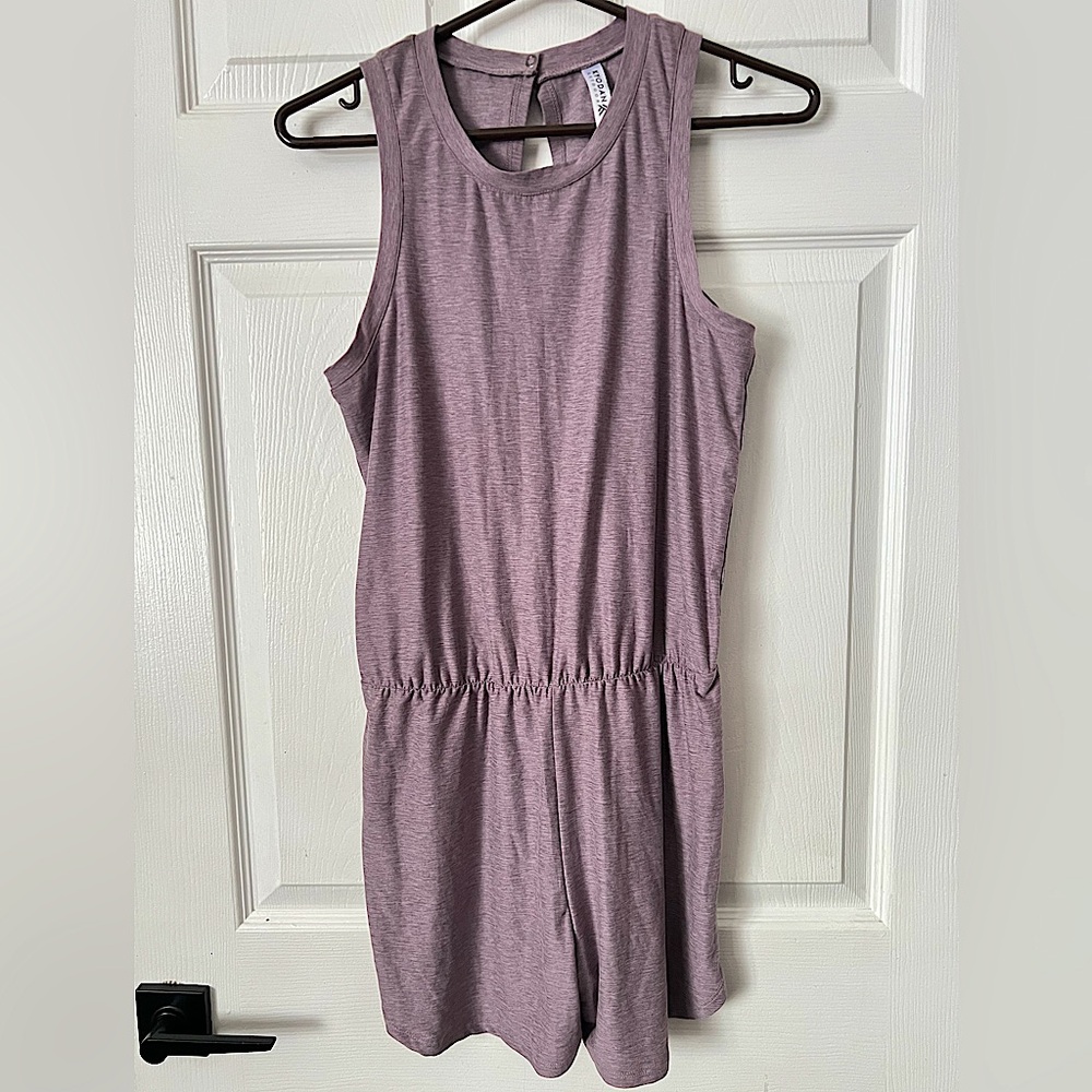 KYODAN • Purple Heathered Romper Small Sleeveless Stretch One Piece athleisure